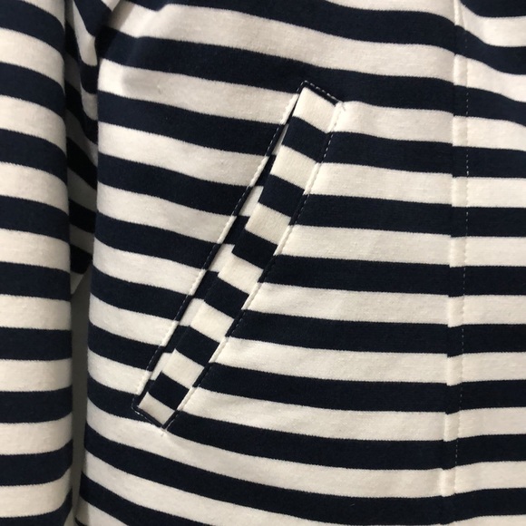 Lane Bryant Jacket Women 14 Sailor Collar Striped Full Zip Slash Pockets Navy Yt - Picture 5 of 8